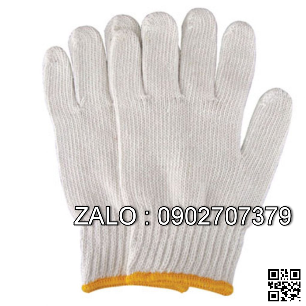 Găng tay bảo hộ sợi len màu kem 60g GTBH-18723