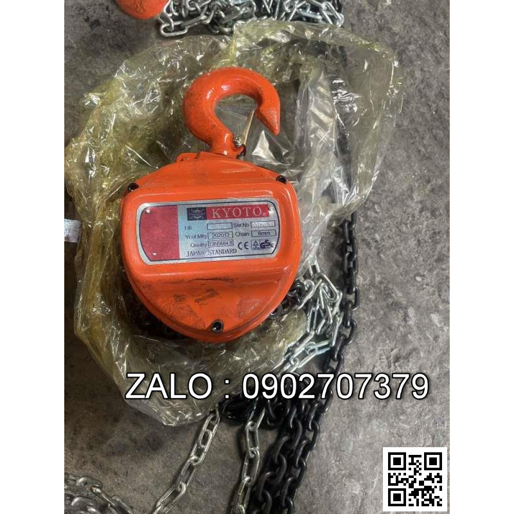 Palang tam giác kéo tay KYOTO (Hộp gỗ), Palang xích 2 tấn x 3m