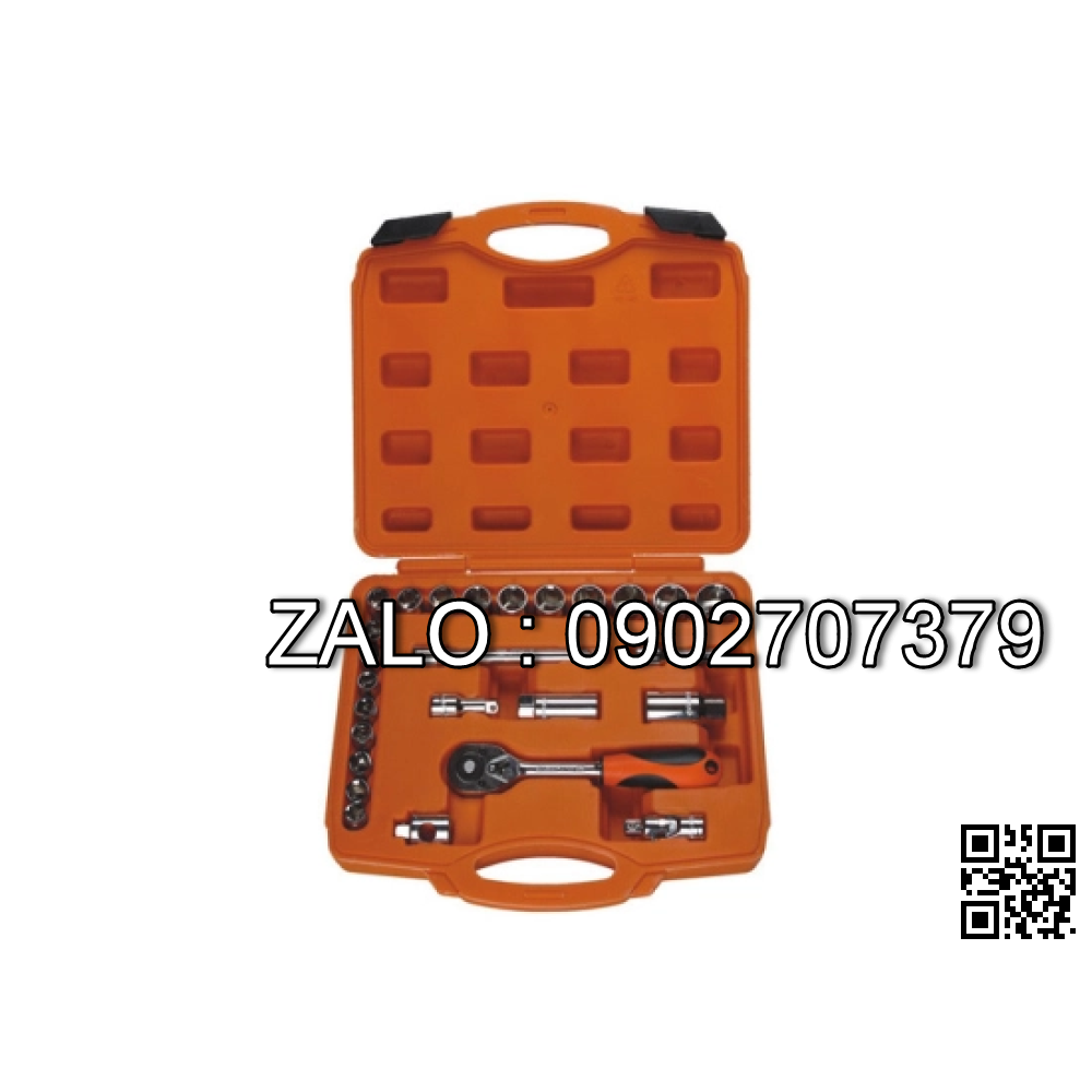 Bộ tuýp Asaki 26 chi tiết 3/8 Mạ crom
bóng AK-9756