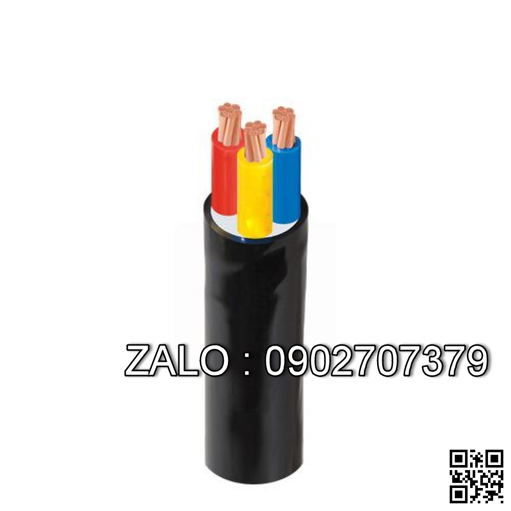 Cáp điện thế (3 lõi+ 1 lõi đất, ruột đồng, cách điện PVC, vỏ PVC) DK-CVV-3x11+1x6 (3x7/1.4+1x7/1.04) -0,6/1kV (TCVN-5935)