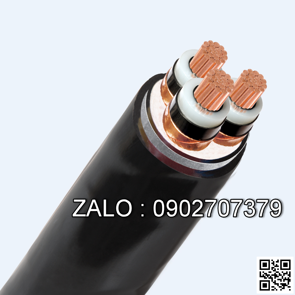 Cáp điện lực hạ thế có giáp bảo vệ (3 lõi+ 1 lõi đất, ruột đồng, cách điện XLPE, giáp bằng thép bảo vệ) CXV/DSTA-3x125+1x60 (3x19/2.9+1x19/2)-0,6/1kV