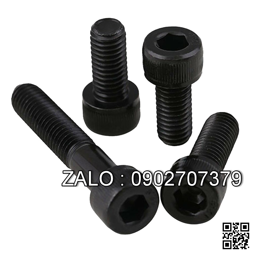 Bulong lục giác ngoài ren lửng thép đen M2.6x12
