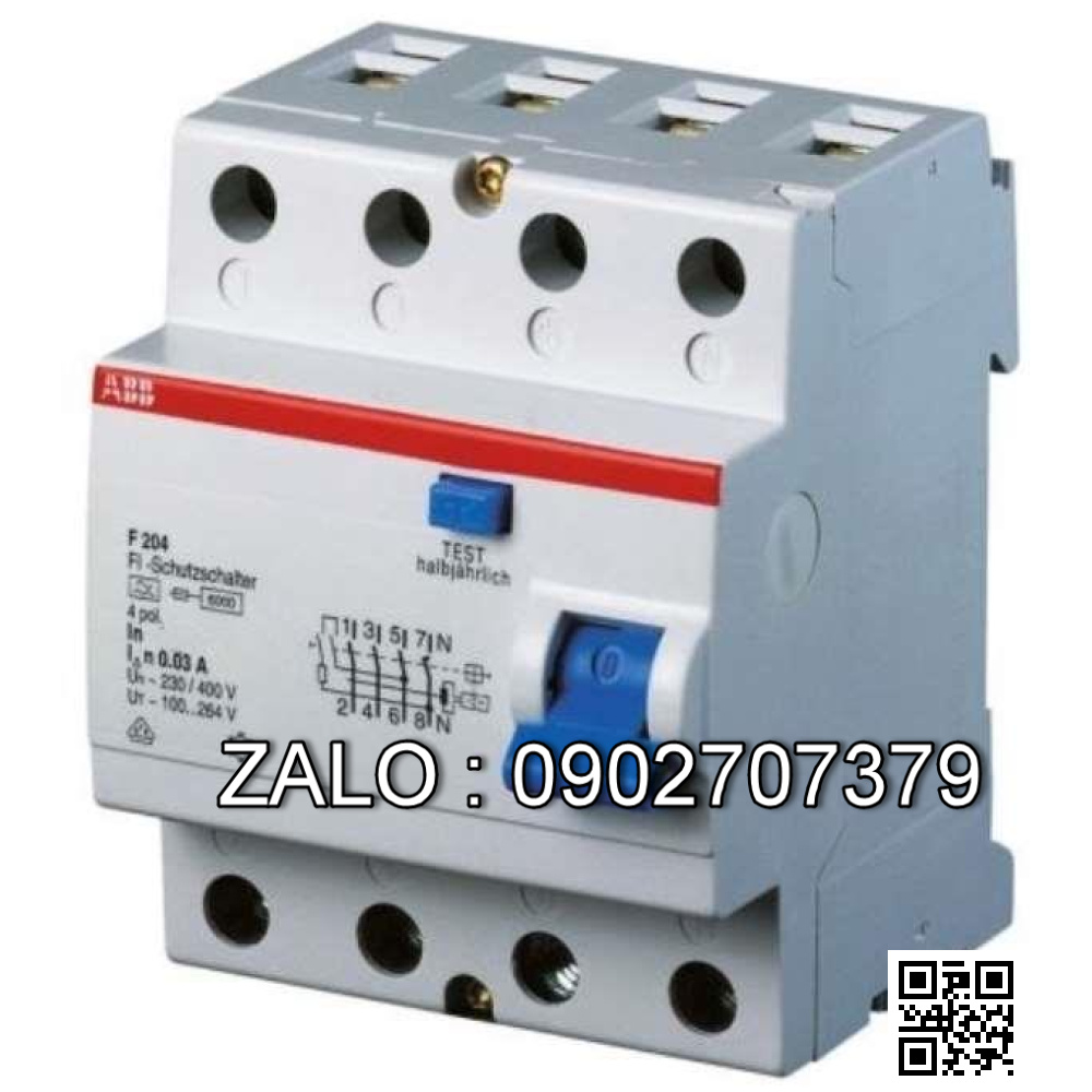 CB chống rò ABB F204 AC-80/0.3 300mA 80A 4P