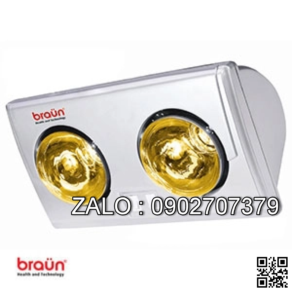 Đèn sưởi phòng tắm Braun 2 bóng BU02P