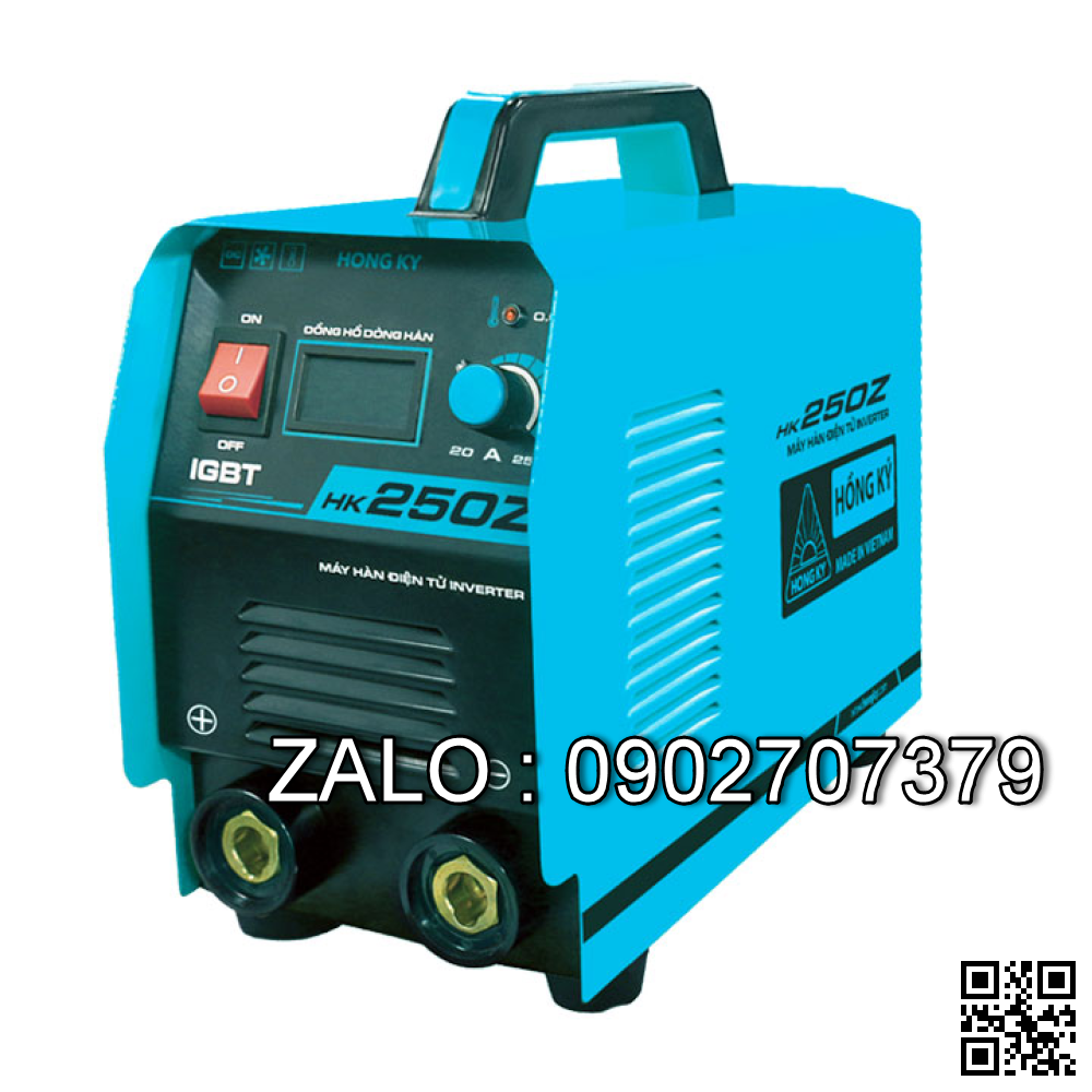 Máy hàn que Inverter 250 Ampe - 220V HK250Z ( Phụ kiện gồm: 2 cọc nối dài , không dây hàn ) ( Có đồng hồ hiển thị )