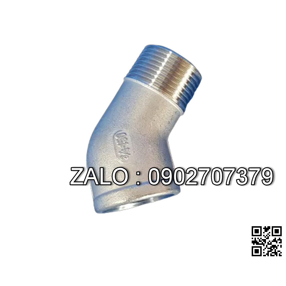 co lơi 45 ren trong Inox 304 1/4