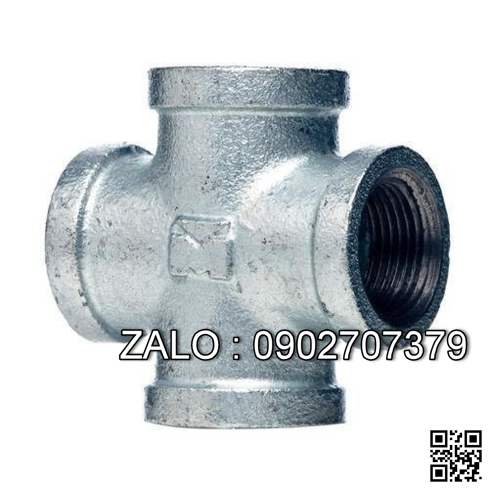 Ống nối thép mạ kẽm chữ thập 49