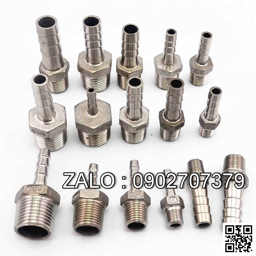 Nối Inox 304 Đuôi Chuột Ren 13Mm - 17Mm - 21Mm