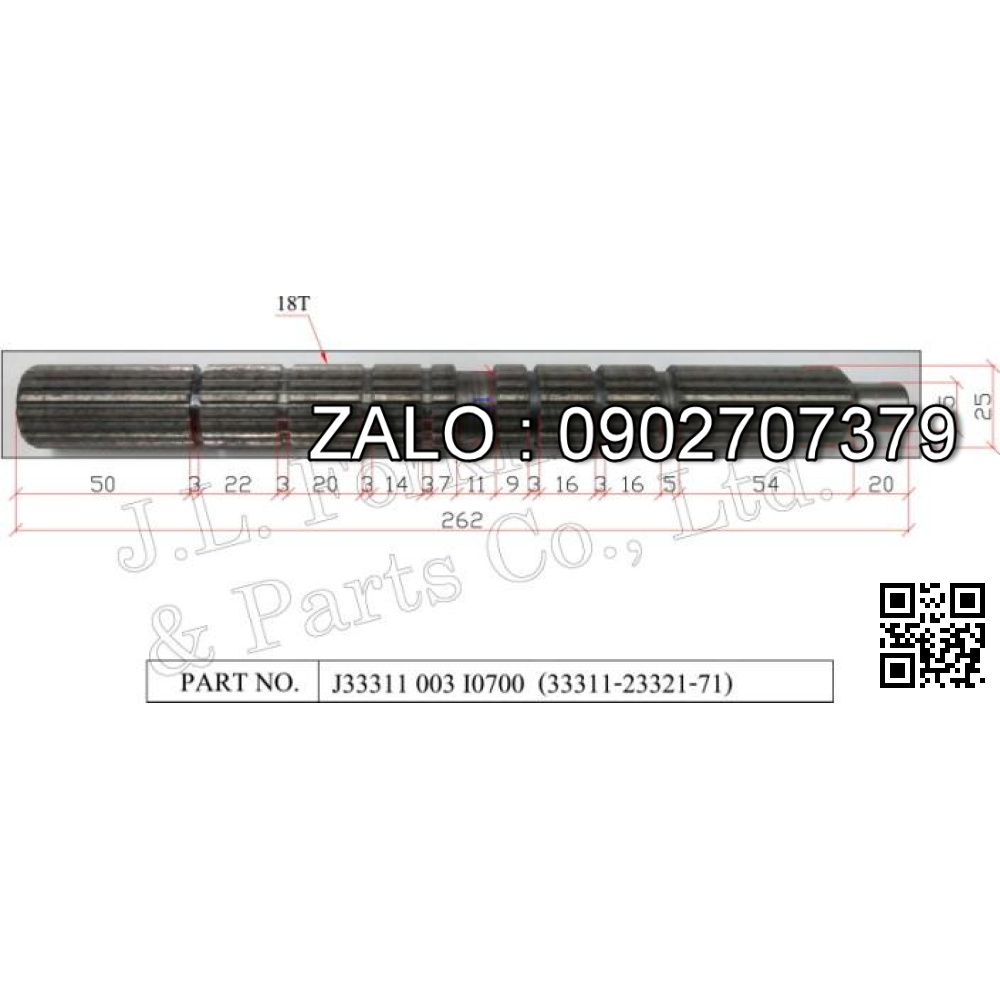 Cốt hộp số 18T*262