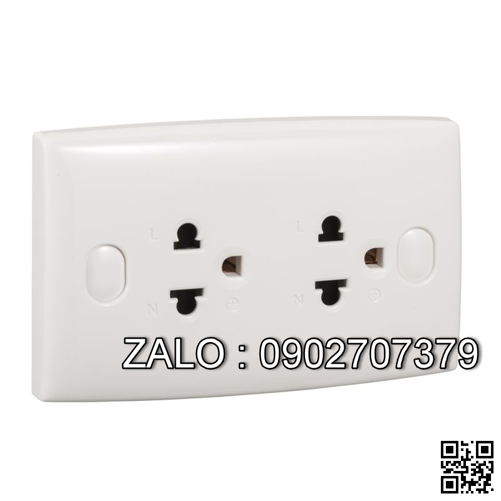 Bộ ổ cắm đôi 3 chấu Clipsal / Schneider E84T25N_SZ_G19