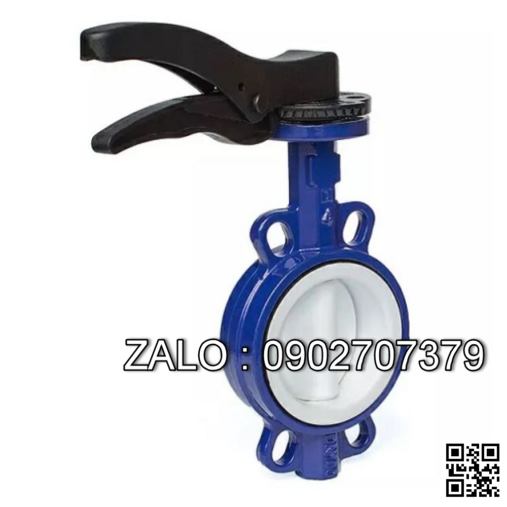Van bướm tay gạt ron teflon gang DN25
