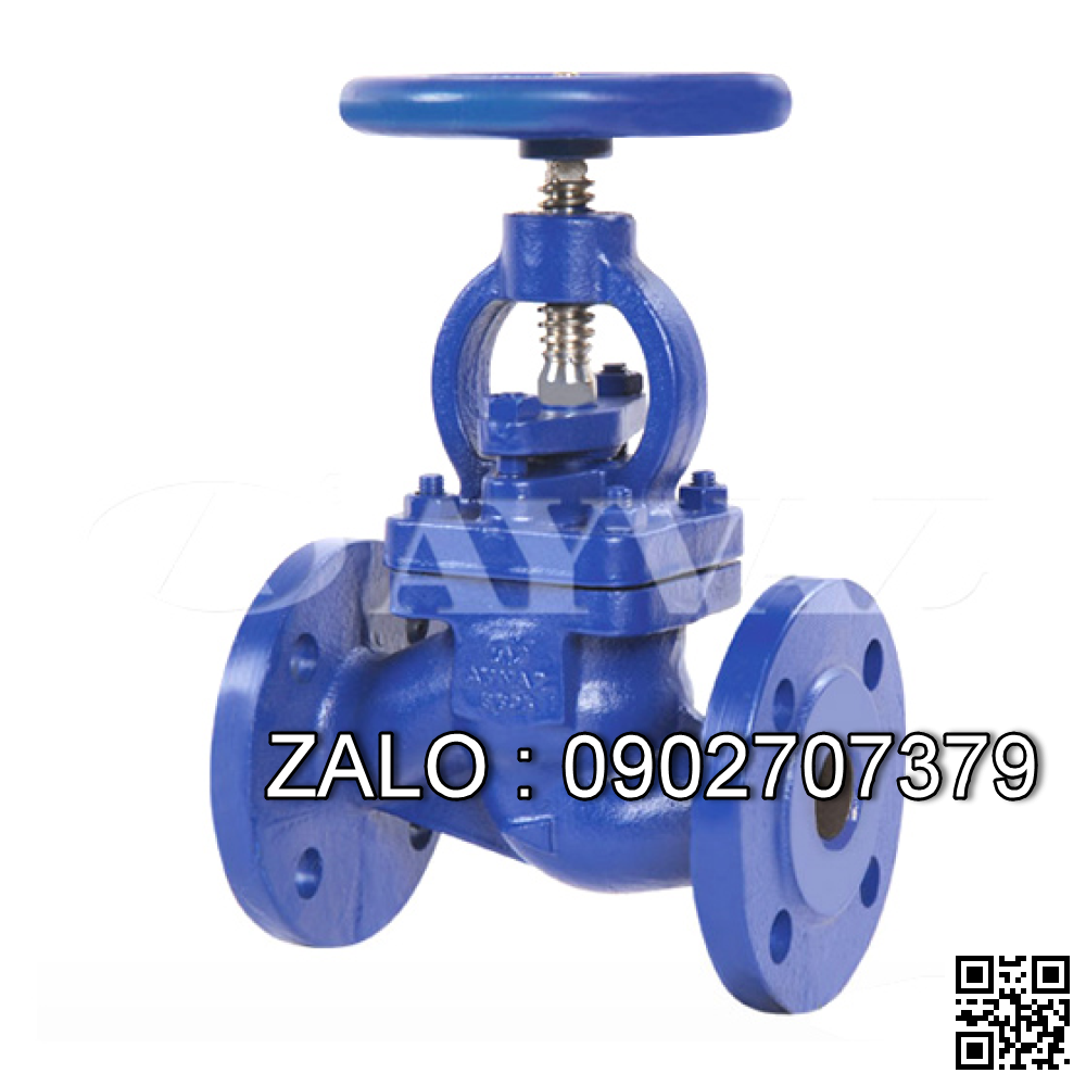 Van cầu hơi mặt bích PN16 mạ kẽm DN65