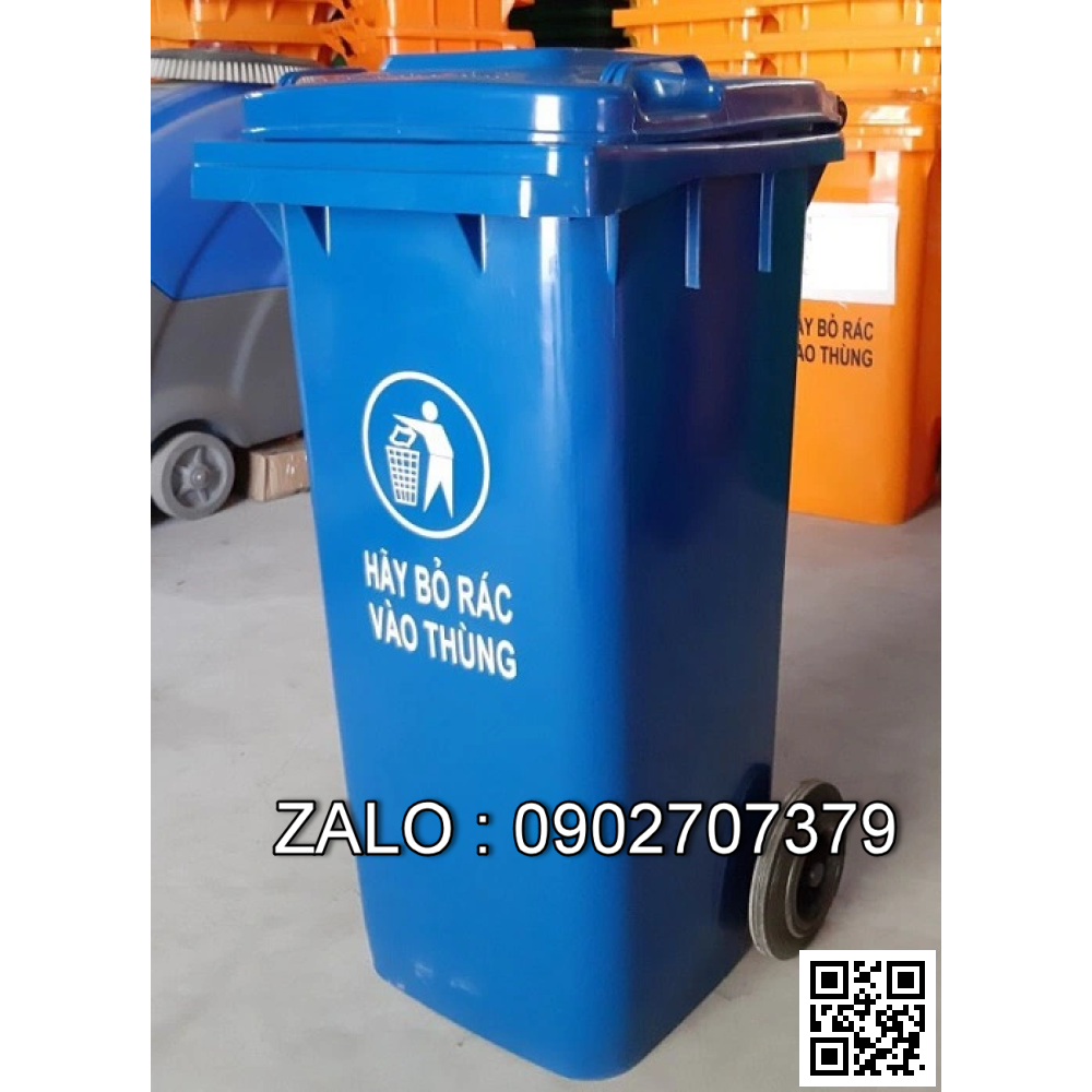 Thùng rác nhựa có bánh xe 120 lít màu Xanh Dương