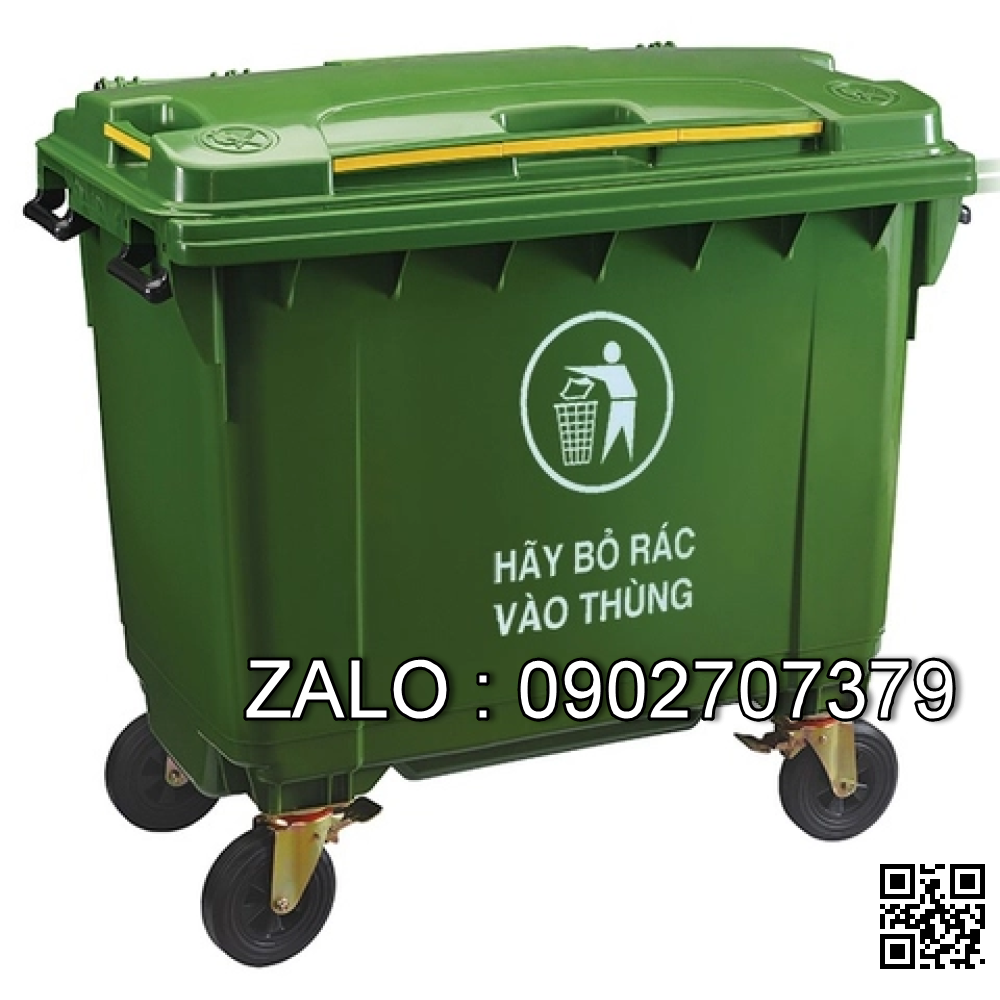 Thùng rác nhựa có bánh xe 660 lít