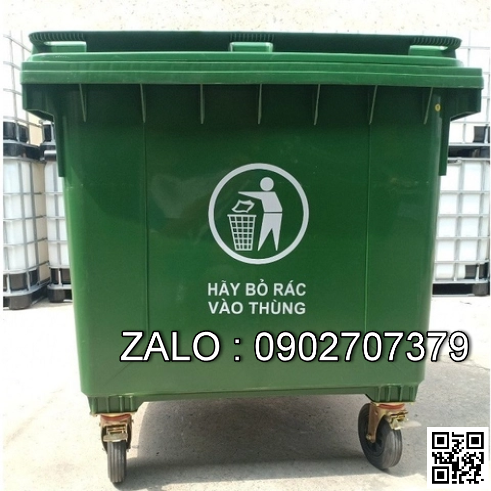 Thùng rác nhựa 1100 lít bánh xe