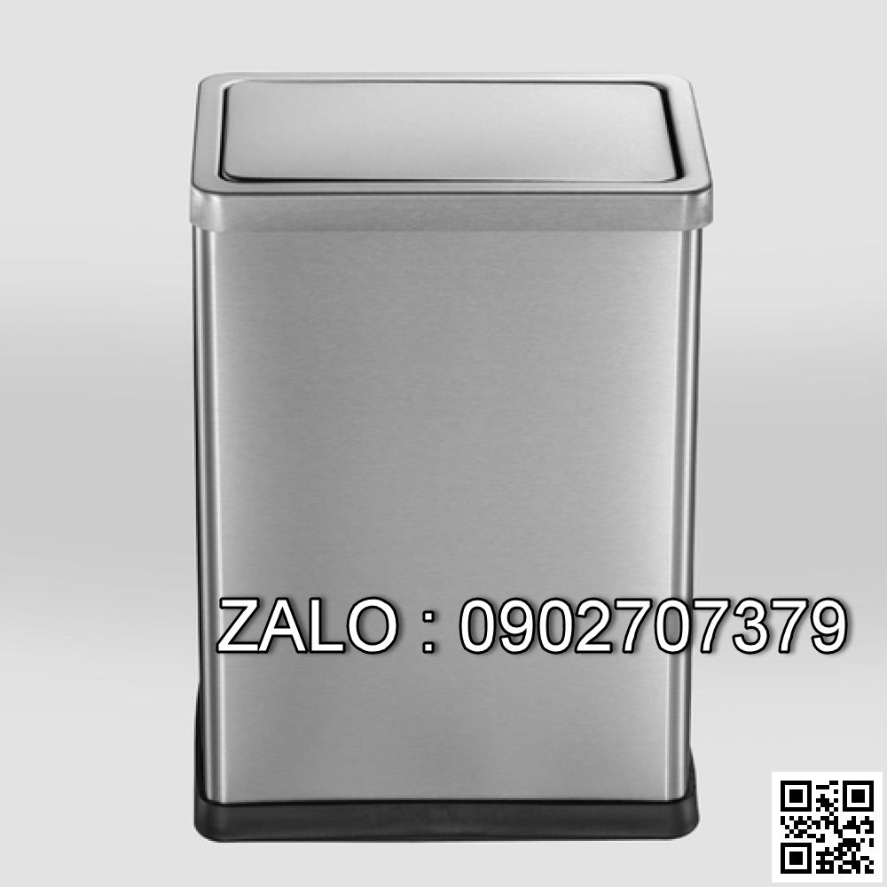 Thùng rác inox vuông nắp lật văn phòng A36-F