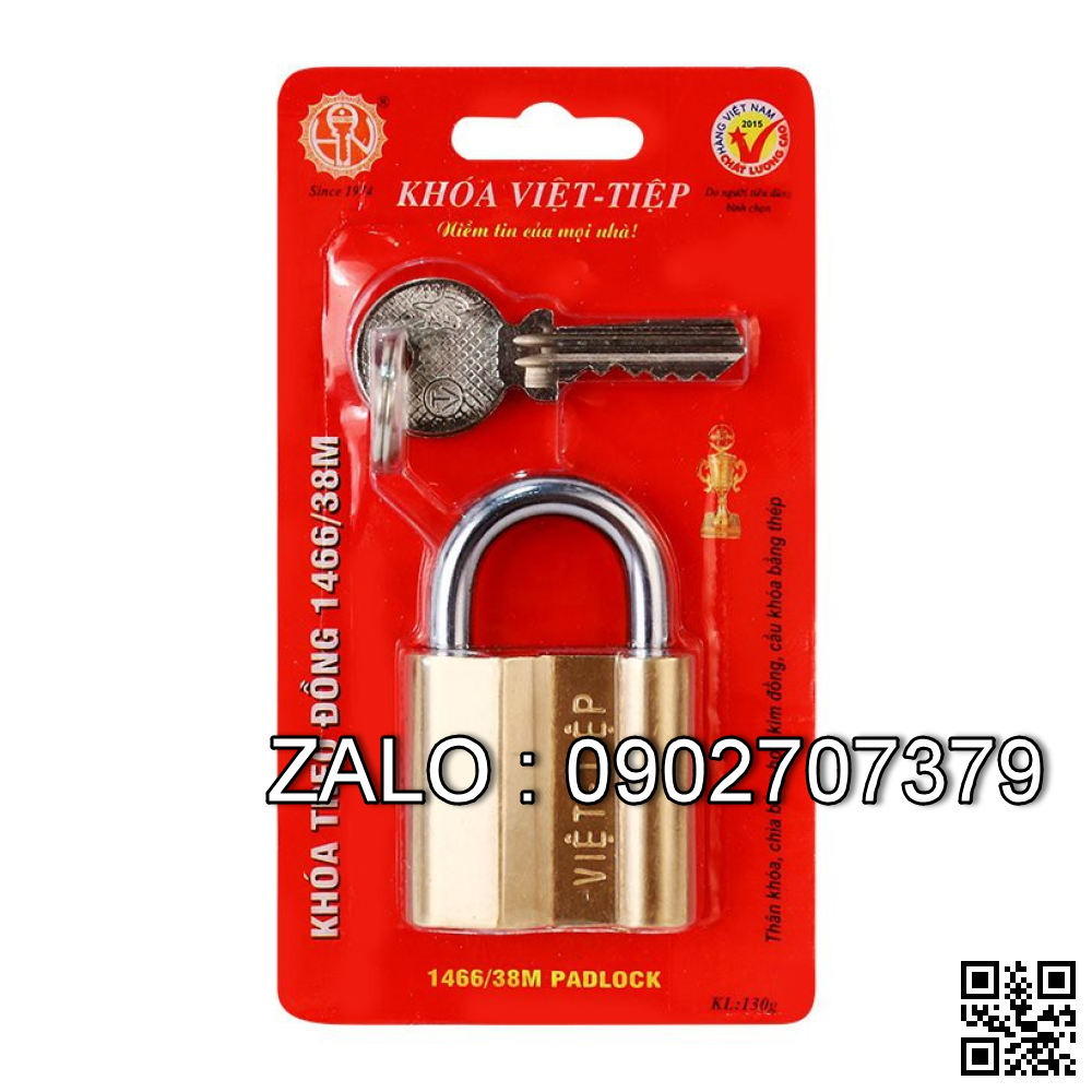 Ổ Khóa việt tiệp treo đồng 38mm