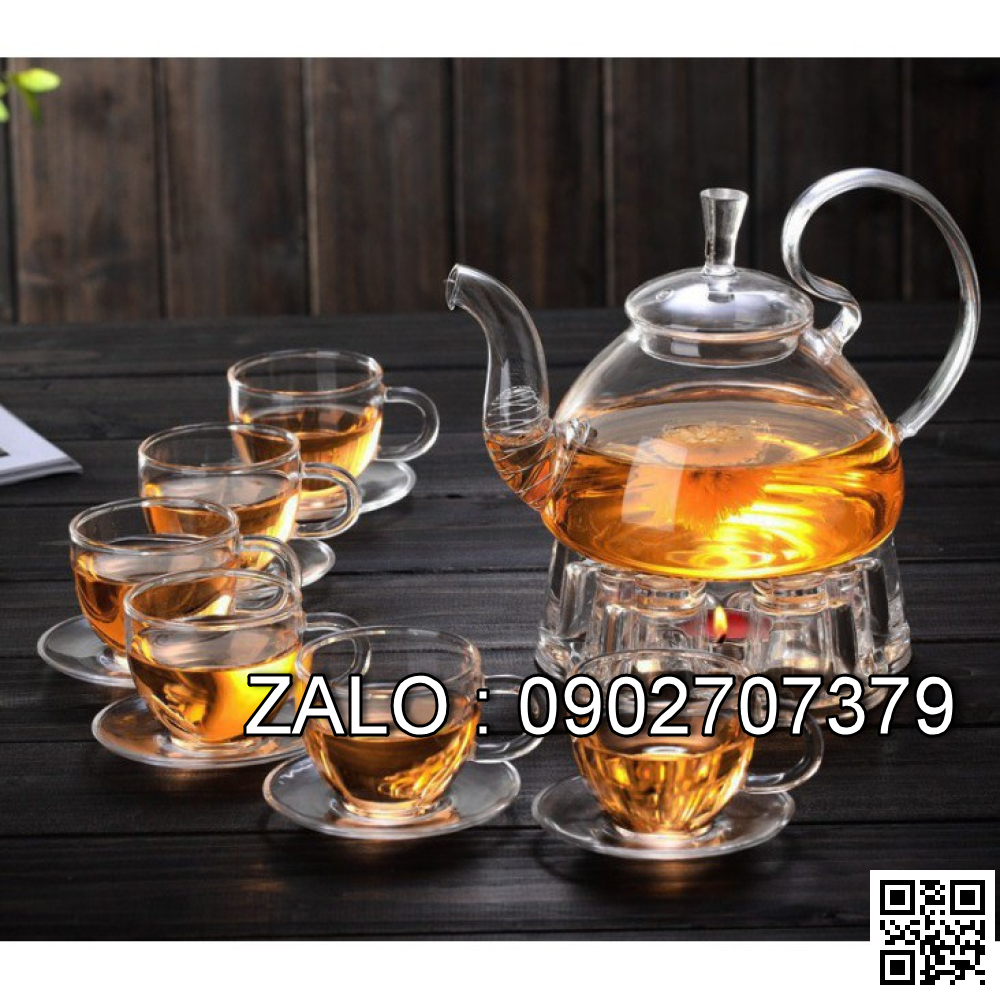 Giá Sỉ Tại Xưởng Bộ Ấm Trà Bình Hoa Cúc Thủy Tinh Có Đế Nến Chịu Nhiệt Có Lõi Pha Cafe Đẹp Dày Dặn Cao Cấp 600-800Ml