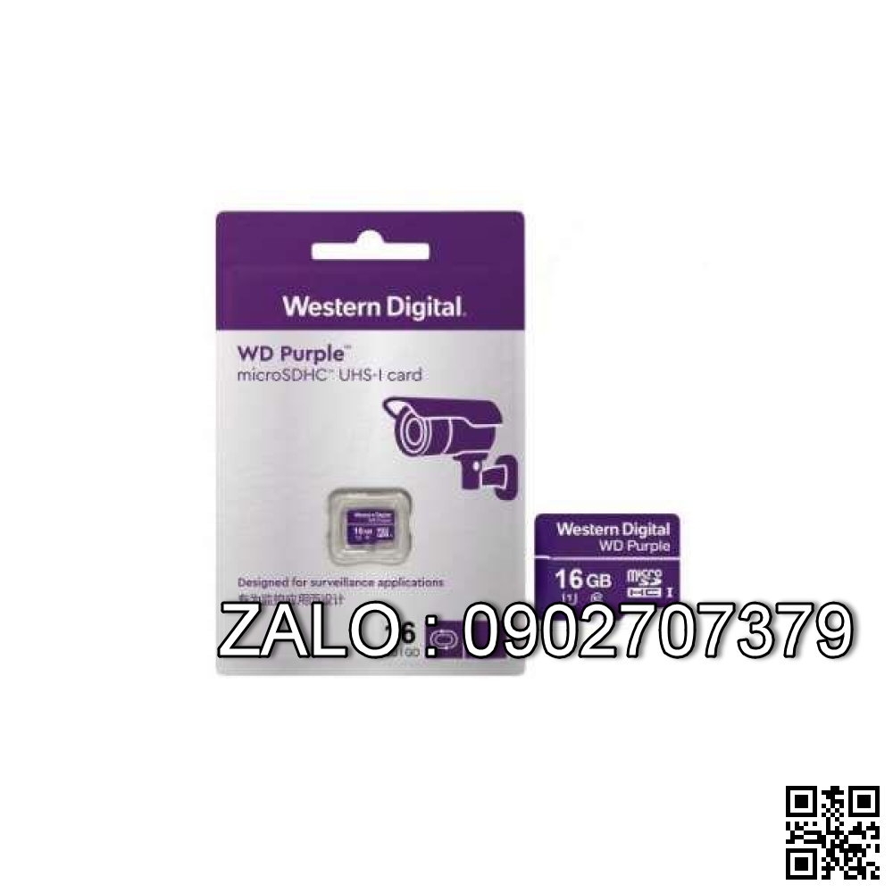 Thẻ Nhớ MicroSD Western Digital Purple 16GB Box Class10 (Dùng Camera)