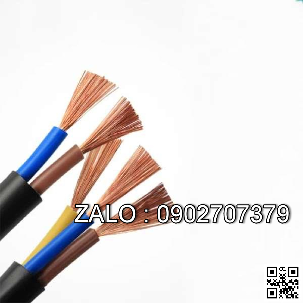 Cáp điện mềm vỏ cao su có lõi bố 4 x 1.5
