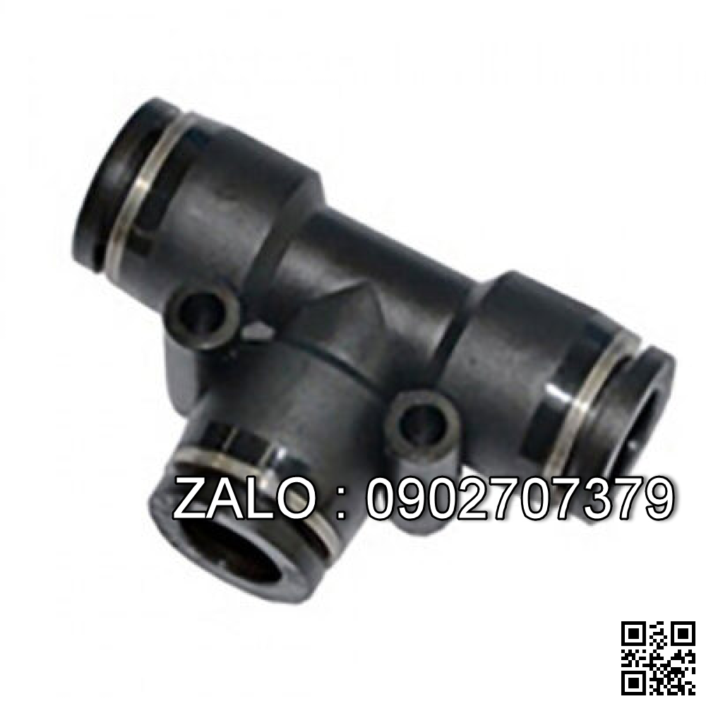 Đầu Nối Khí Ngã 3 OD4 mm Đen Airtac PE4D