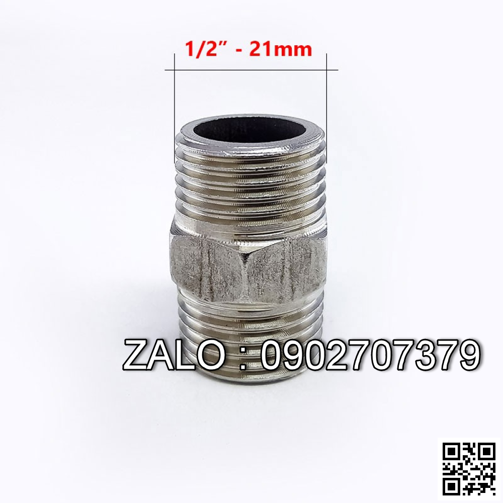 Đầu Nối 2 Đầu Ren Ngoài Inox Loại Ren Phi 34mm (Kép Nối Inox)