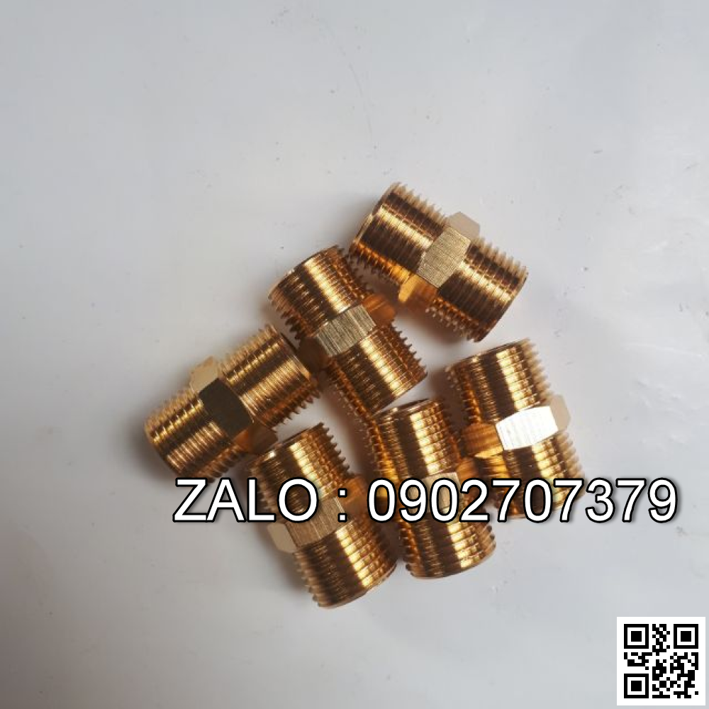 Kép nối hai đầu ren ngoài bằng đồng 27