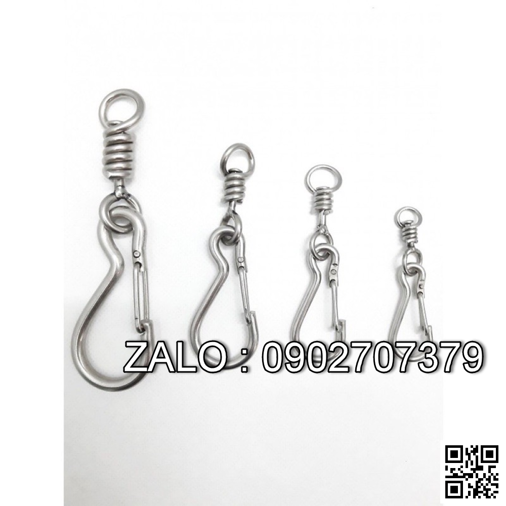Móc Khoá Cổ Chó - Móc Xích Inox Kèm Chống Xoắn