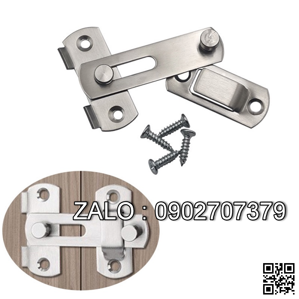 Khóa cửa chốt móc xoay , chốt khóa cửa lùa Inox