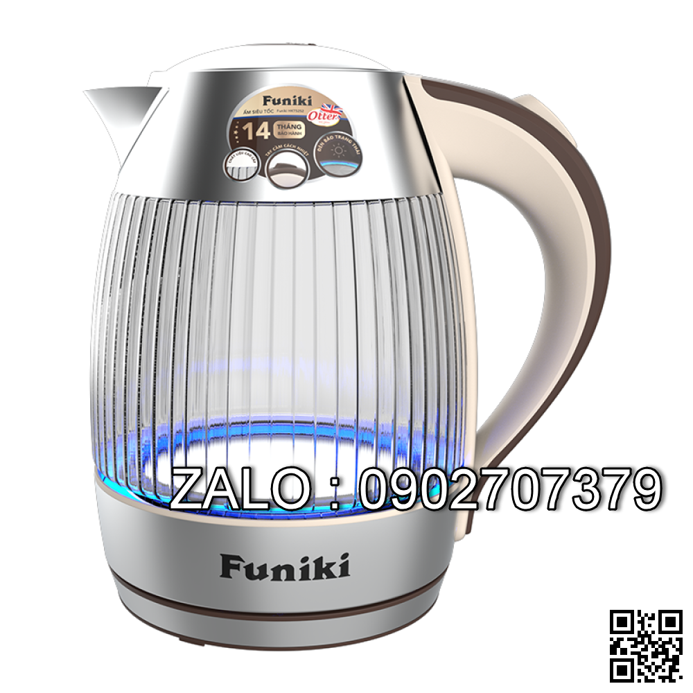 Ấm siêu tốc thủy tinh 1,8 lít Funiki HKT5252