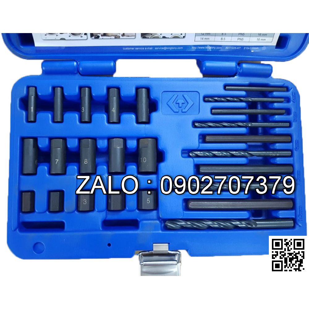 Bộ taro lấy bu lông ốc vít gãy 25 món Kingtony 11225SQ 5-14mm