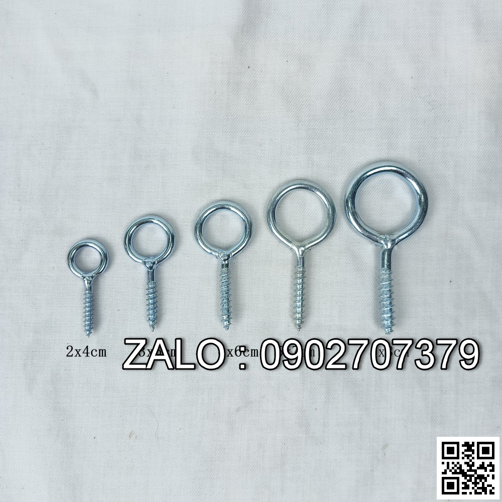 Khoen Vít tròn Inox dài 1x2cm 2x4cm 3x5cm 4x6cm 5x7cm 6x8cm