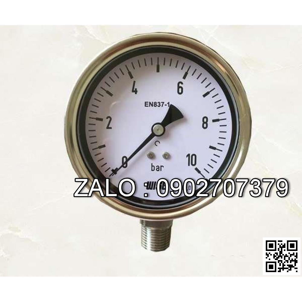 Đồng hồ đo áp suất khí nén đo từ 0-10 Bar