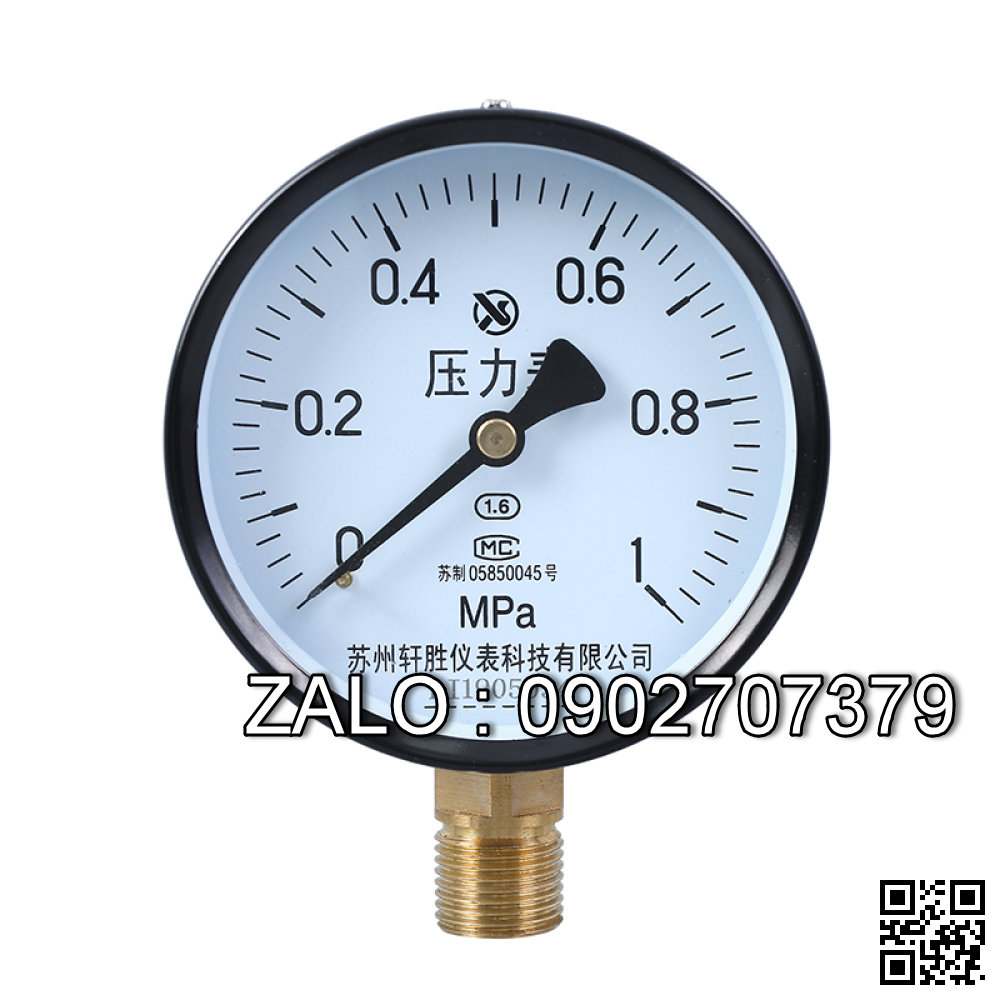 Đồng hồ đo áp suất khí nén từ 0 - 1 MPa Y100