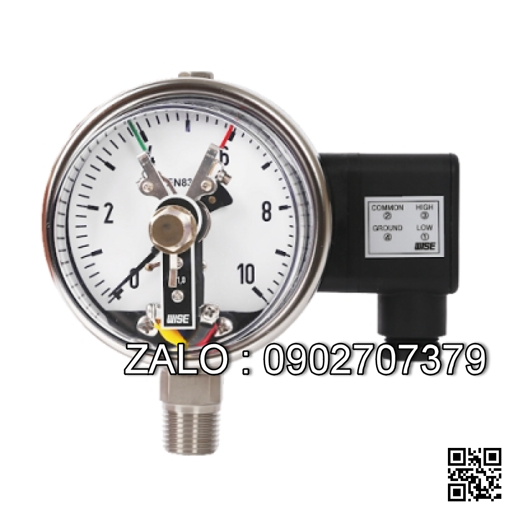 Đồng hồ đo áp suất 3 kim , Chân dứng - Chân sau , 24V, 220V, 380V