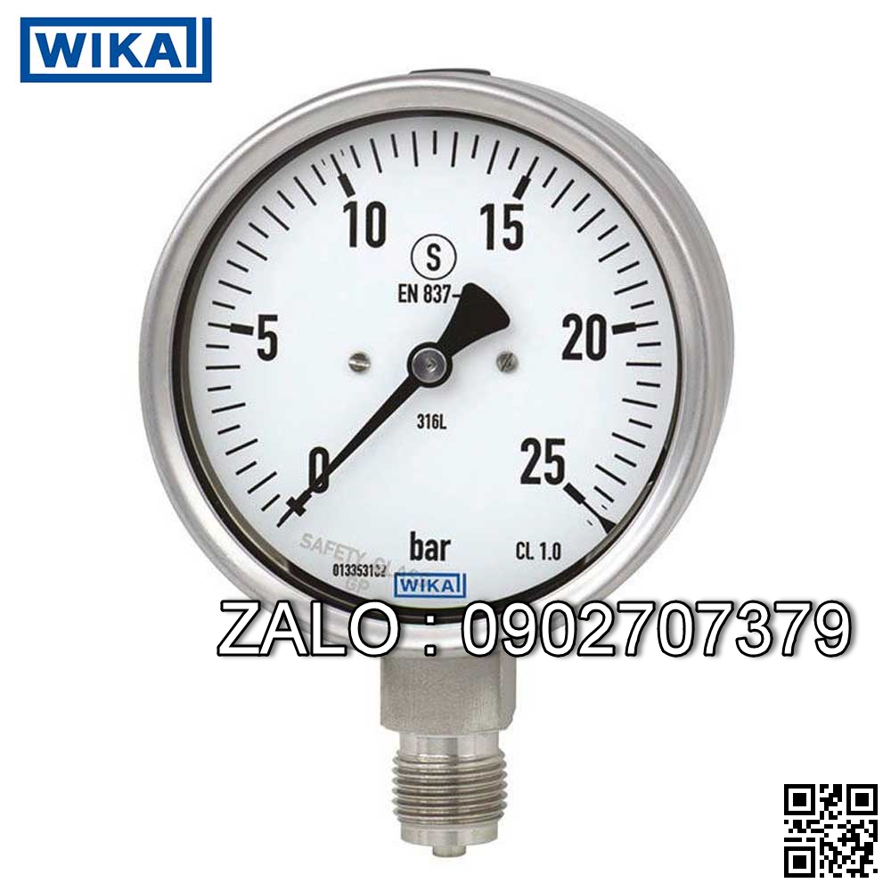 Đồng hồ áp suất Wika từ 0  - 25 bar