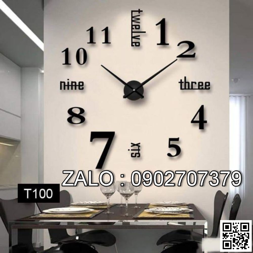 Đồng Hồ Dán Tường Cỡ Lớn G68
