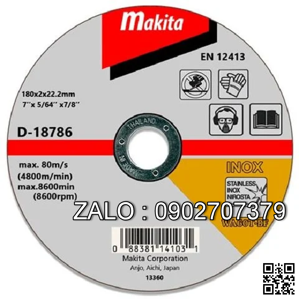 Bộ 3 đá cắt sắt Makita D-18786