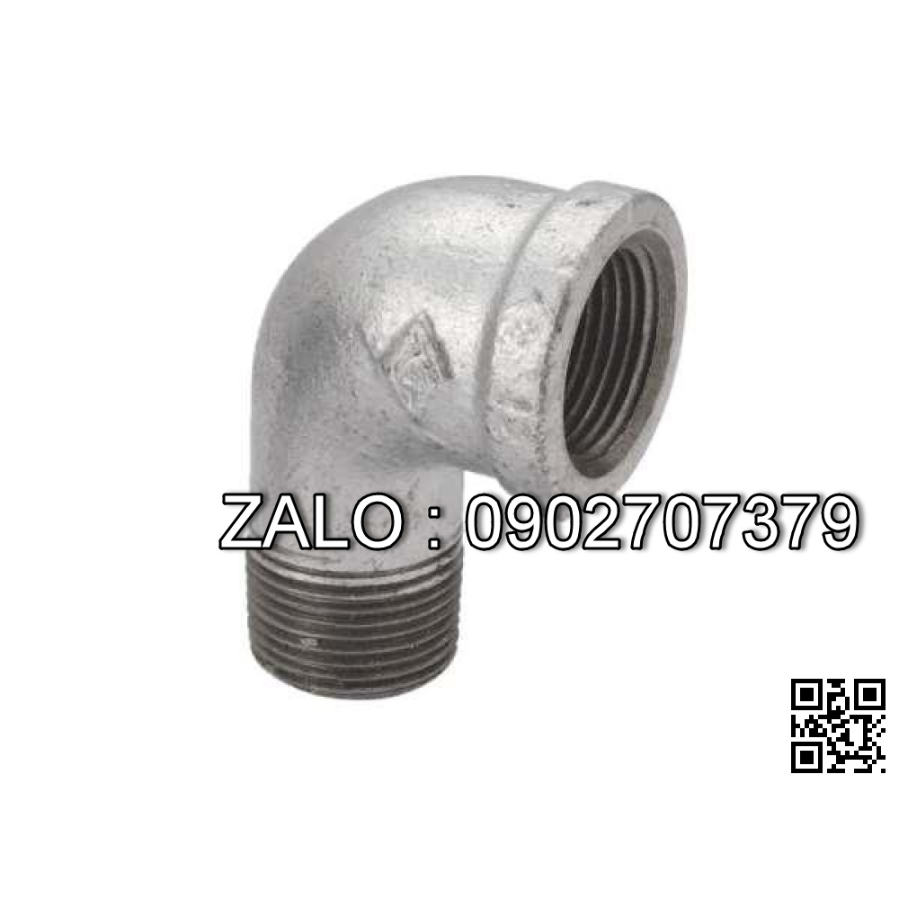 Co góc 90 mạ kẽm ren ngoài , ren trong 3/8