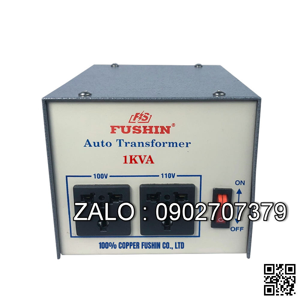 Biến áp tự ngẫu 1P 220V/110V 1KVA-Dây Đồng - Nhản hiệu : Fushin