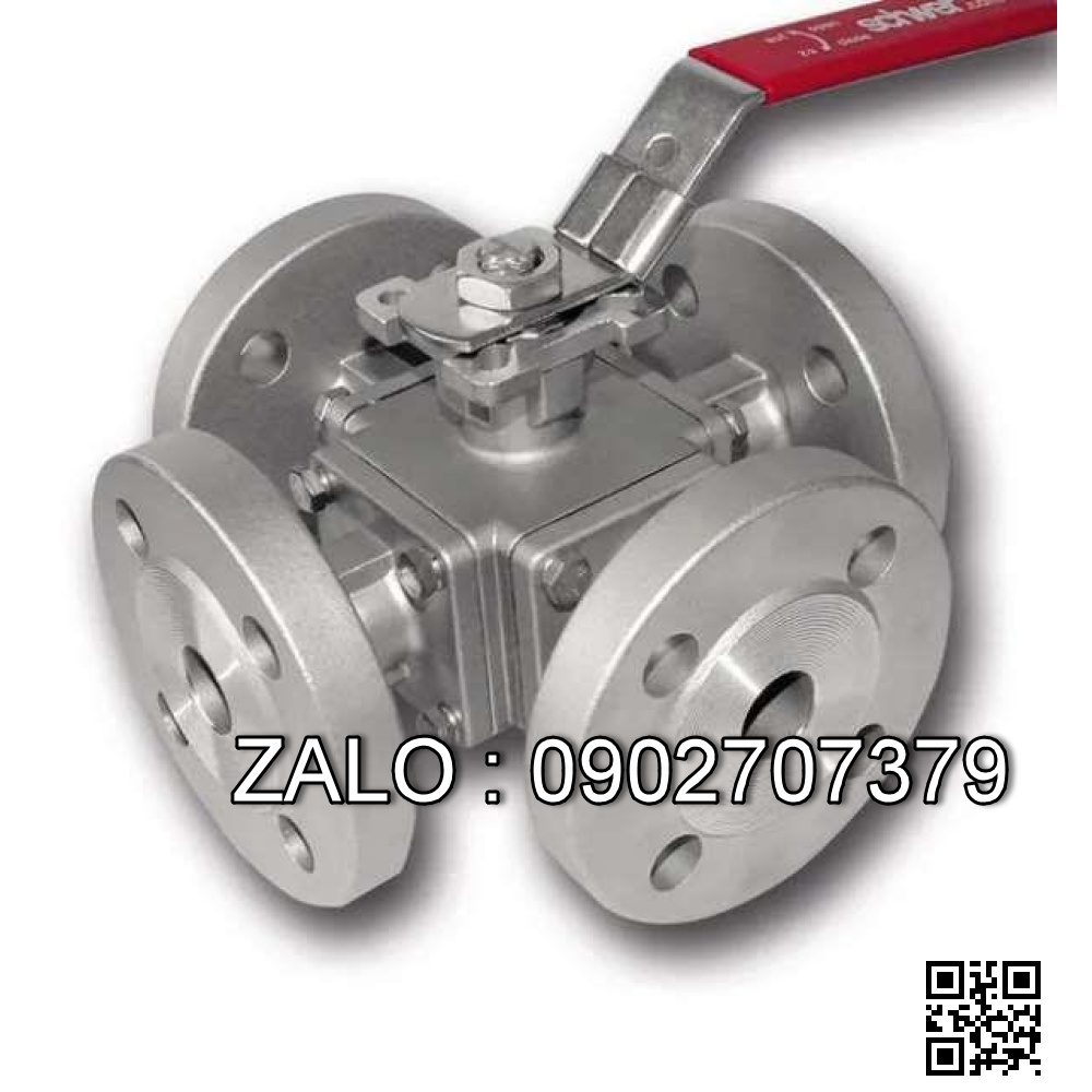 Van Inox 4 ngã mặt bích Ø 27