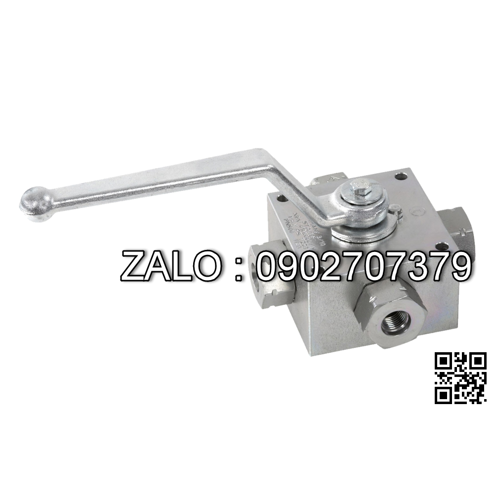 Van Inox 4 ngã ren trong thủy lực Ø 21
