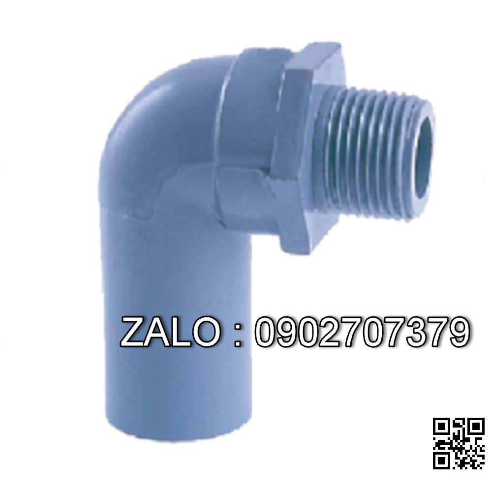Co Cút Góc Răng Ren Trong Ren Ngoài Nhựa PVC 1/4