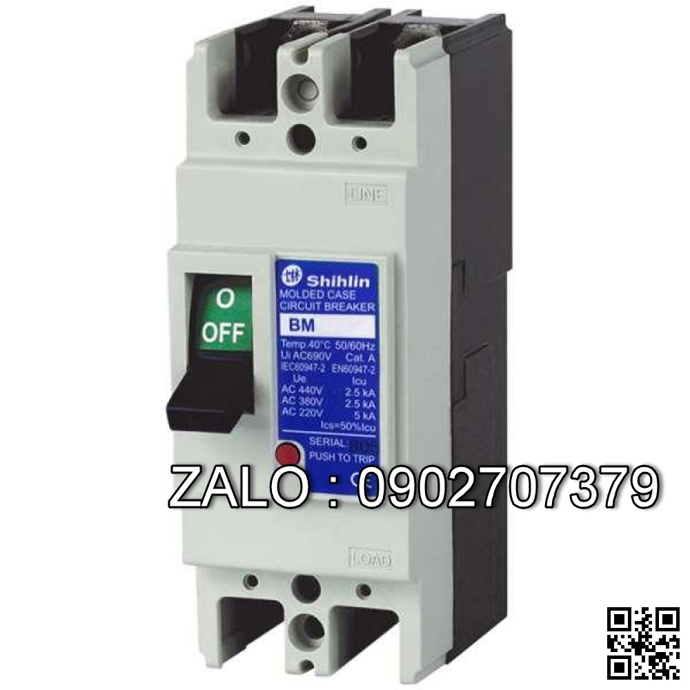MCCB 2P BM100MN2P50A
