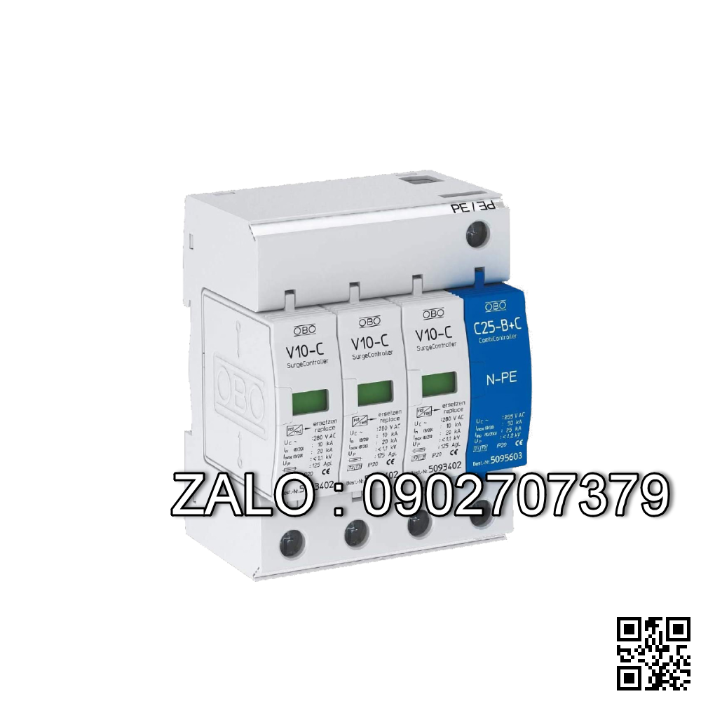 Thiết bị cắt lọc sét 1 pha V10-C/0-280 OBO 5093402