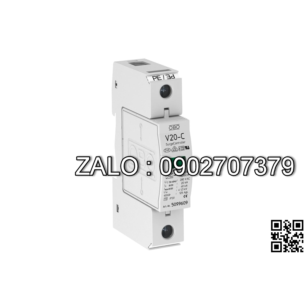 Thiết bị cắt lọc sét 2 pha V20-C/2-280 OBO 5094621