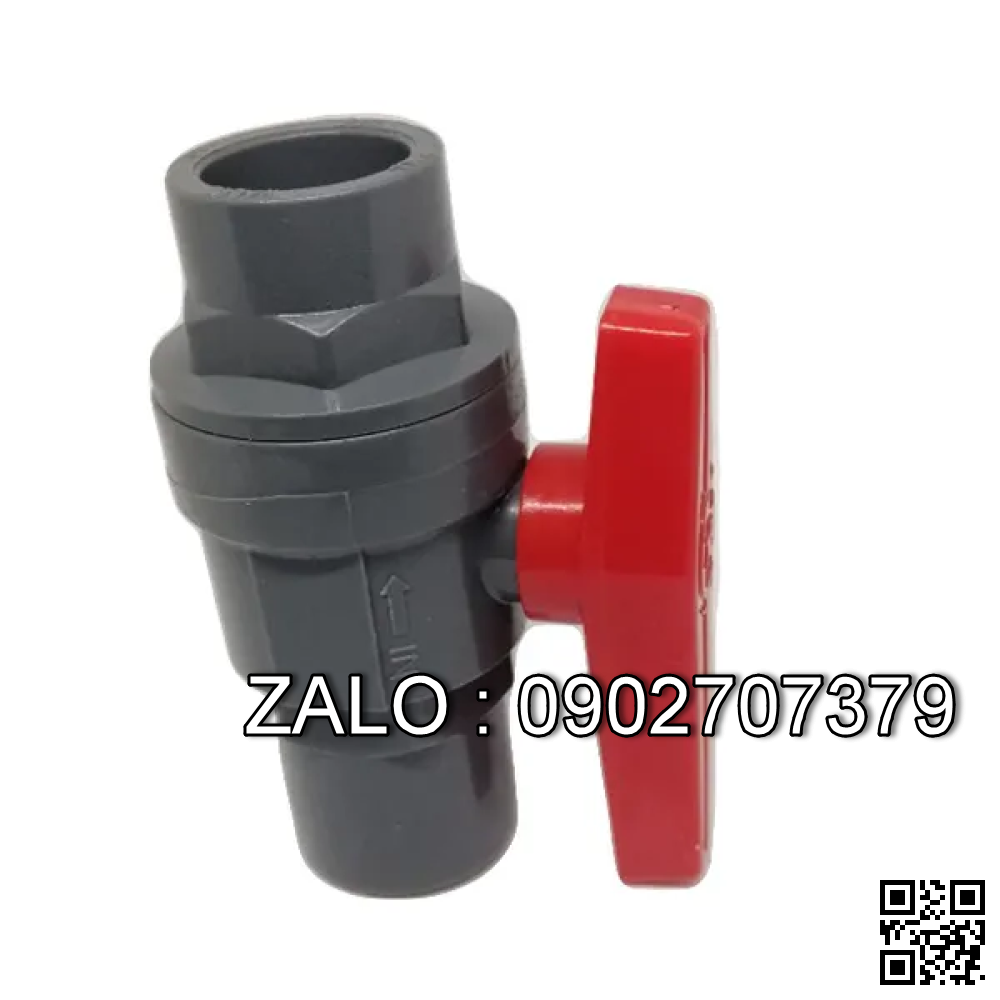 Van khóa nước nhựa tay gạt nước nhựa màu đỏ 60