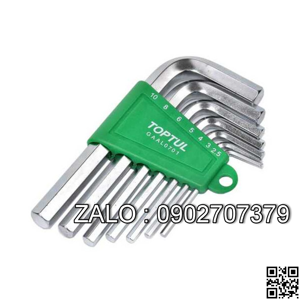 Bộ chìa vặn lục giác thường TOPTUL 7 cây
2.5-10mm dạng gập Mạ crom AGFH0701