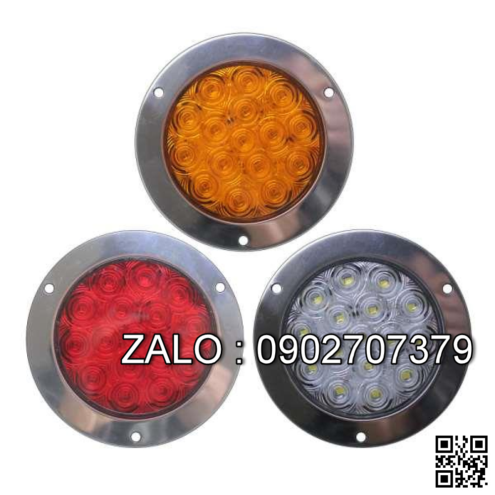 Đèn hậu xe tải , container 12V-24V 16 bóng , bộ 1 cái ( loại tròn màu đỏ )