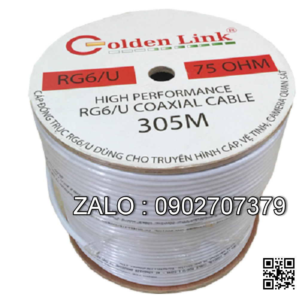 Cable Camera Golden Japan RG6/U 300M Ko Nguồn